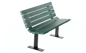 4' Recycled Plastic Contoured Bench
