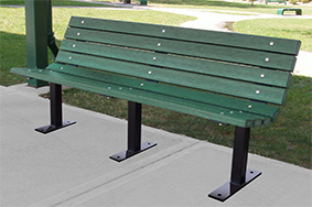 6' Recycled Plastic Contoured Bench