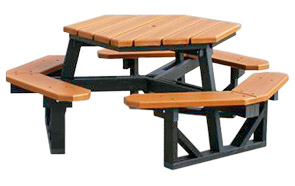Model PB6-HEX | Recycled Plastic Hexagon Picnic Table