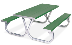 Park Chief 6ft. Aluminum Table with Galvanized Frame | Kelly Green