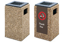 Aggregate Trash Receptacles with Ash Top Tray