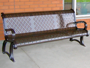 Model PE6CSS | Perforated Steel Bench with Back