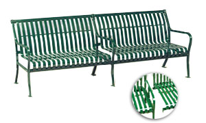 Model PM4 | Steel Ribbed Bench with | Model PM4A | Modular Add-On Section