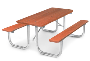 PMG-6WR,  Park Master 6ft RedWood Stained with Galvanized Frame