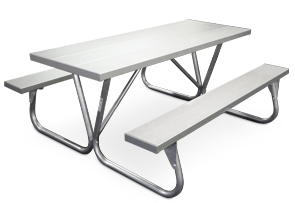 6' Park Ranger | Anodized Aluminum Outdoor Table with Galvanized Frame