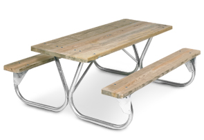 6' Park Ranger | ACQ Treated Outdoor Table with Galvanized Frame