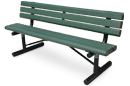 Park Style Recycled Plastic Bench with Backrest