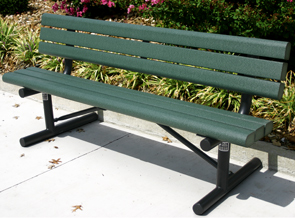 Park Style Recycled Plastic Bench with Backrest