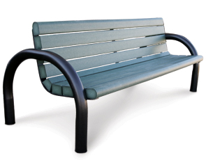 Recycled Plastic Modern 6' Outdoor Bench | In-ground Mount