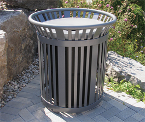 Model PSFT34 | Powder-Coated Steel Trash Receptacle