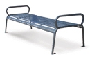 Horizontal Steel Slat Backless Benches | Parkview Style