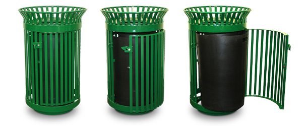 Model QC3610-G-MFT | 36 Gallon Queen City Series Gated Trash Receptacles