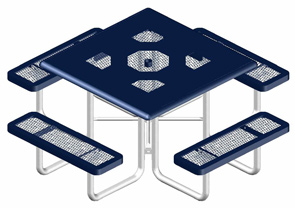 R46SS-P Thermoplastic Coated Expanded Steel Portable Square Table