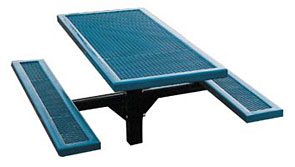 R6-I  Plastisol 6' Traditional Rectangular Pedestal Picnic Table