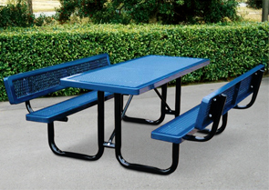 R6-WB-P | 6' Plastisol Coated Picnic Table with Backrests