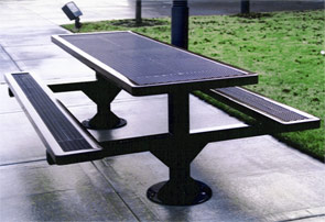 R8-S | 8 ft. Plastisol Coated Double Pedestal Table | Surface Mount