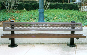 R8WB-IPS | 8' Plastisol Coated Bench with 4" Square Legs
