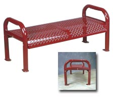Model RB4CBS | 4ft Backless Bench, Weave Slot Pattern, Surface Mount