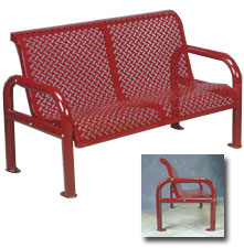 Model RB4CSS | Perforated Steel Bench with Back