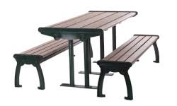 Model RB8-S | 8ft Recycled Plastic Picnic Table with Aluminum Frame