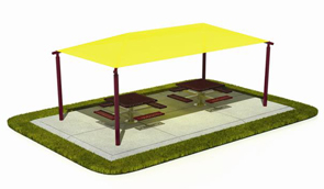 Umbrella Shown with Optional Thermoplastic Picnic Table