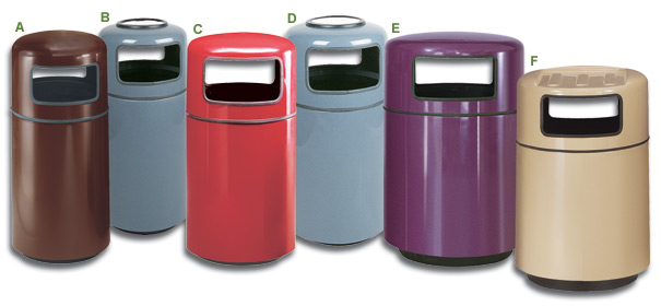 Round Fiberglass Waste Receptacles | Ash/Trash Urns