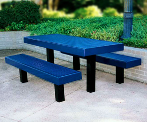 CM6NB-P, 6 ft. Magna Style Plastisol Coated Picnic Tables with Two Unattached 6ft Seats