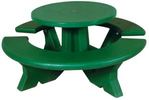 RPL66-U,  Round Polyethlene Picnic Table w/Umbrella Hole