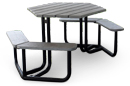 Recycled Plastic Hexagon Table with Steel Frame