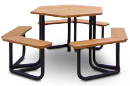 Park Scapes� Recycled Plastic Hexagon Table with Umbrella Mount