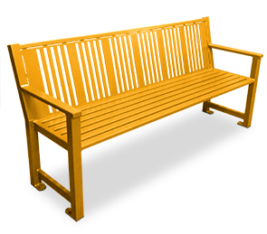 Model RSPAS6 | Palisade Pattern Steel Bench