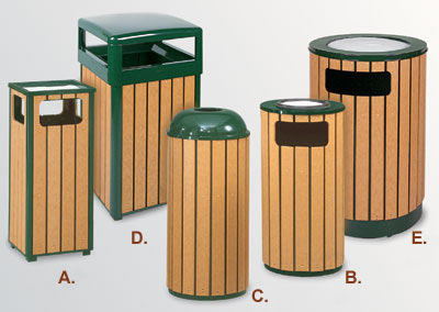 Recycled Plastic Slat Series Receptacles