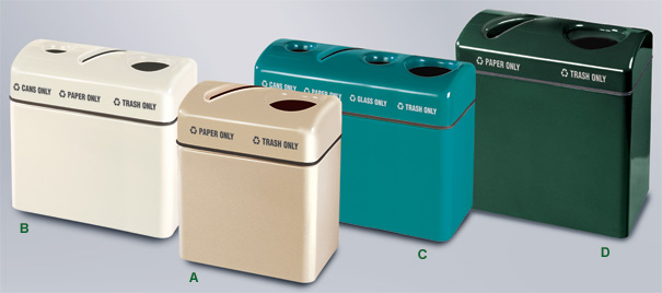 Fiberglass Recycling Centers Model | A. FGR2416TP | B. FGR3616TPC | C. FGR4816TGPC | D. FGR3418TP