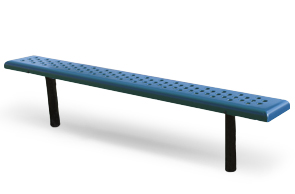 6' Perforated Steel Sports Bench with Powder Coated Frame