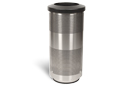 Perforated Stainless Steel Round Trash Can with Flat Top Lid