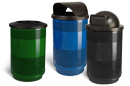 Perforated Steel Round Trash Can with Dome Lid