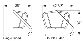 Quick Dimensions of Freestanding Spartan� Bike Rack
