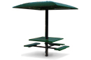 Square Pedestal Picnic Table with Sun Shelter