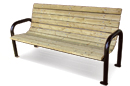 Steel Bench with Pine or Cedar Planks | Summit Style