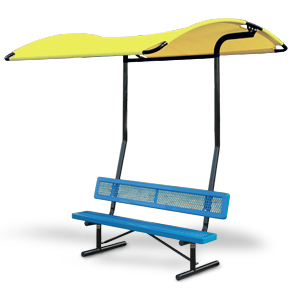 Canopy Shade Bench Attachment Shown with Bench