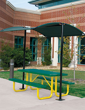 Umbrella Shown with Optional Thermoplastic Picnic Table