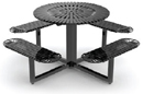 Round Powder-Coated Ribbed Steel Picnic Table