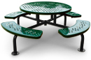 Round Surface Mounted Picnic Table with Umbrella Hole