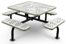 Square Surface Mounted Picnic Table with Umbrella Hole