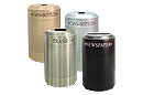 Round Perforated Steel Recycling Receptacles with Lids