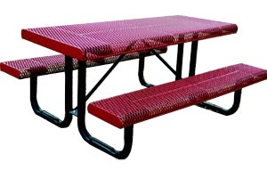 RR6-P, 6 ft. Thermoplastic Coated Rolled Expanded Steel Tables