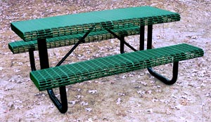 W6-P, 6' Rolled Wire Style Picnic Table