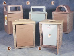 Square Concrete Trash Receptacles