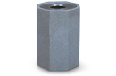 Hexagon Concrete Trash Receptacle with Aluminum Lid