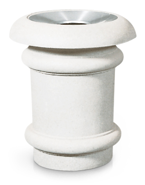 Aurora Series Round Concrete Trash Can with Spun Aluminum Lid